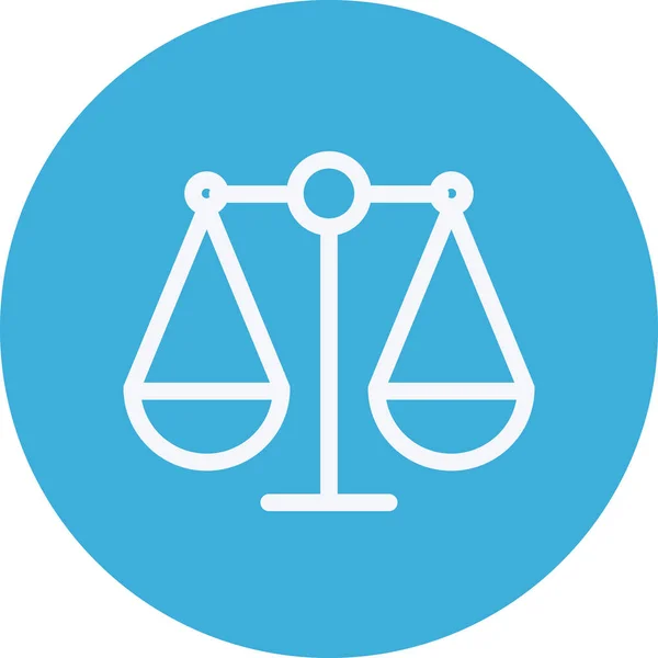 Egyensúly Bírósági Igazságszolgáltatás Ikon Körvonalazott Stílusban — Stock Vector