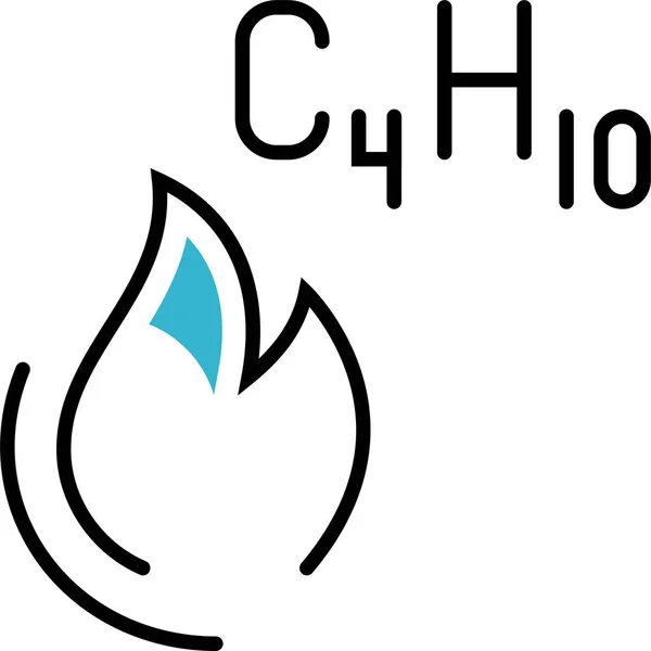 Gaz Butane Formule Icône — Image vectorielle