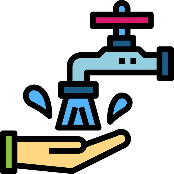 Ikone Für Sauberes Händewaschen Der Kategorie Familie Haus — Stockvektor