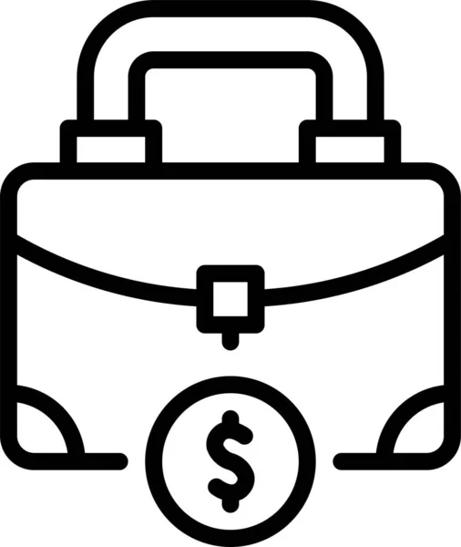 Briefcase Money Finance Icon Outline Style — Stock Vector