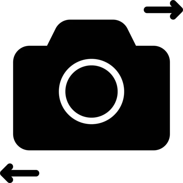 Kamera Kapcsolat Kép Ikon Szilárd Stílusban — Stock Vector