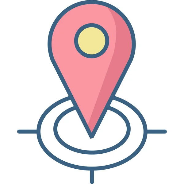 Gps Location Locate Icon Filled Outline Style — Stockvektor