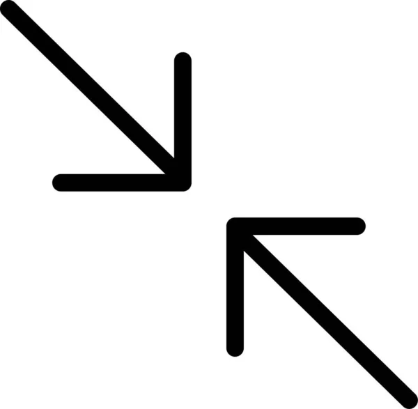 Pfeilpfeil Symbol Solidem Stil Komprimieren — Stockvektor