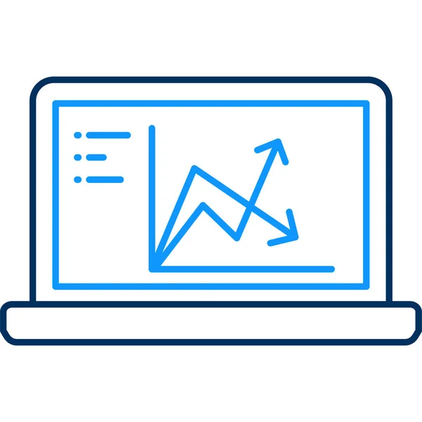 Análisis Gráfico Negocios Icono Estilo Esquema — Vector de stock