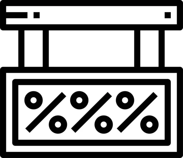 Icono Del Panel Dirección Anuncios Estilo Esquema — Vector de stock