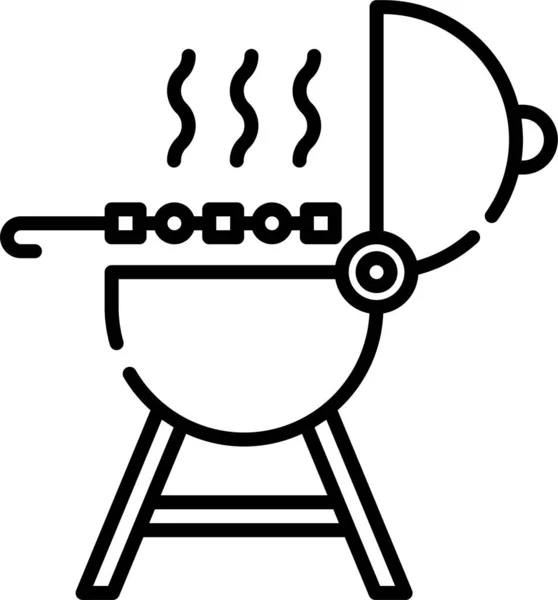 Barbacoa Barbacoa Parrilla Icono Estilo Del Esquema — Vector de stock