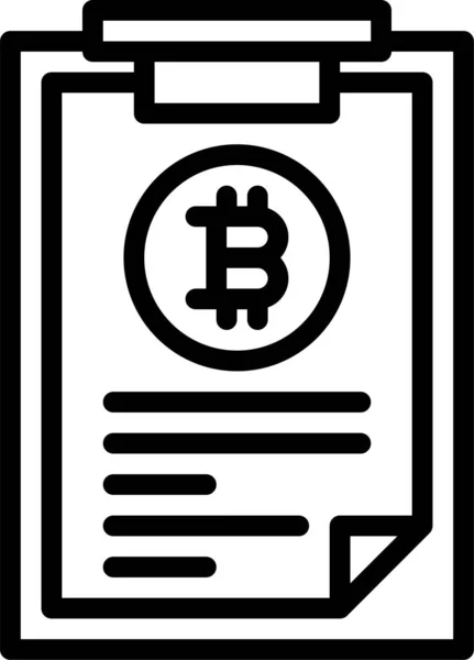 Bitcoin Portapapeles Icono Criptomoneda — Vector de stock