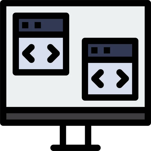Иконка Компьютера Программирования Приложения — стоковый вектор