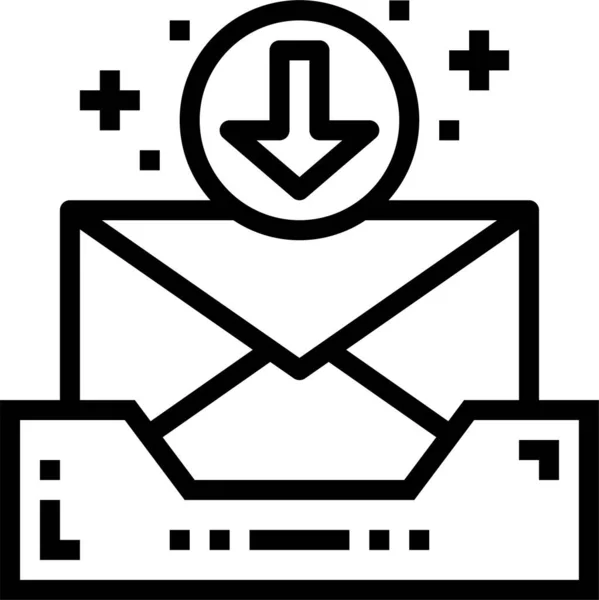 Ícone Símbolos Email Caixa Entrada Estilo Esboço — Vetor de Stock