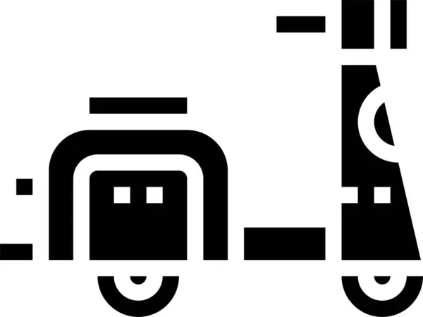 Motorfiets Scooter Vervoer Pictogram Solide Stijl — Stockvector