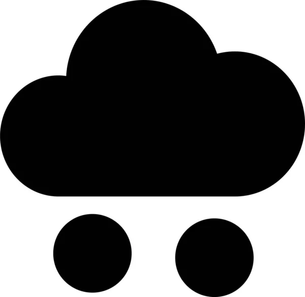 Clima Nube Previsione Icona Stile Solido — Vettoriale Stock
