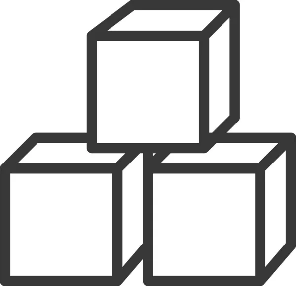 Блок Піктограма Ігрового Майданчика Стилі Контур — стоковий вектор