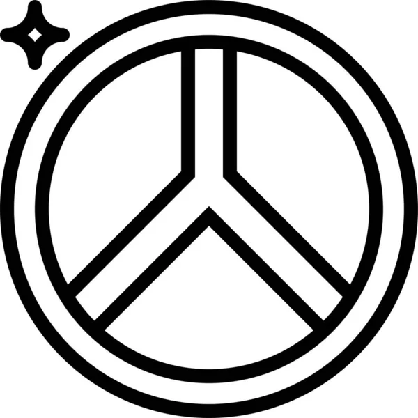 Cultures Peace Sign Icon Outline Style — Stock Vector