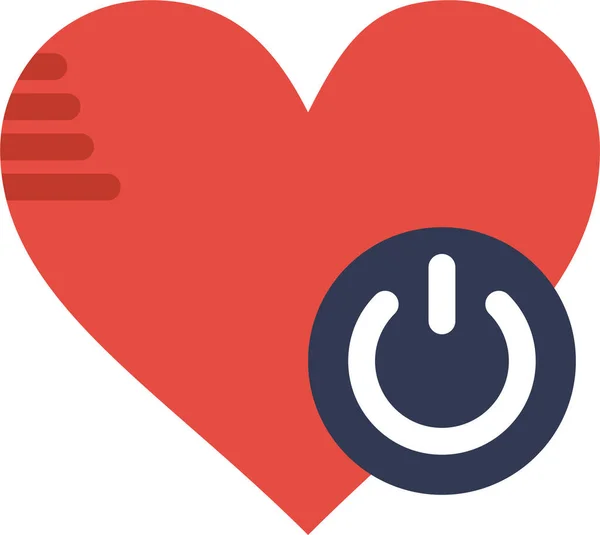 Heart Icon Flat Style — Stock Vector