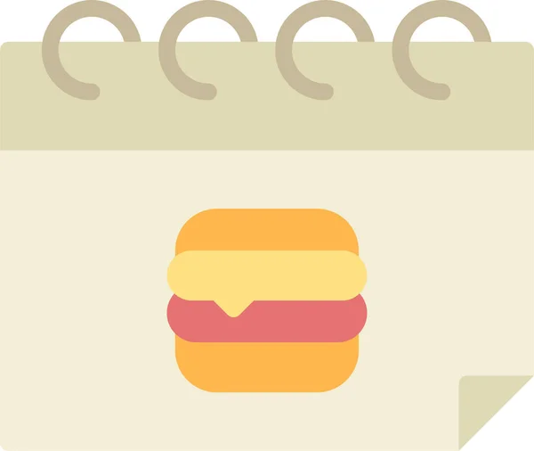 Calendar Burger Restaurant Icon — Stock Vector