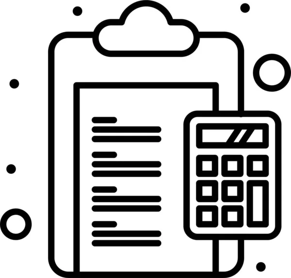 Bereken Calculator Lading Pictogram Grote Lijnen — Stockvector