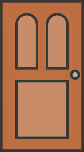 Διακόσμηση Πόρτα Οικιακό Εικονίδιο Στυλ Γεμάτο Περίγραμμα — Διανυσματικό Αρχείο