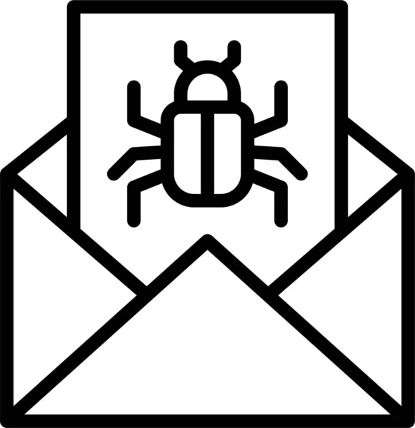 Ícone Malware Email Bug — Vetor de Stock