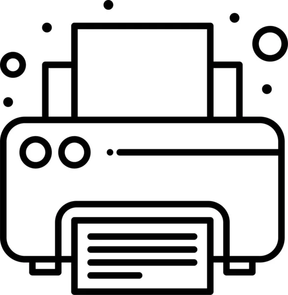 Fax Print Printer Pictogram Grote Lijnen — Stockvector