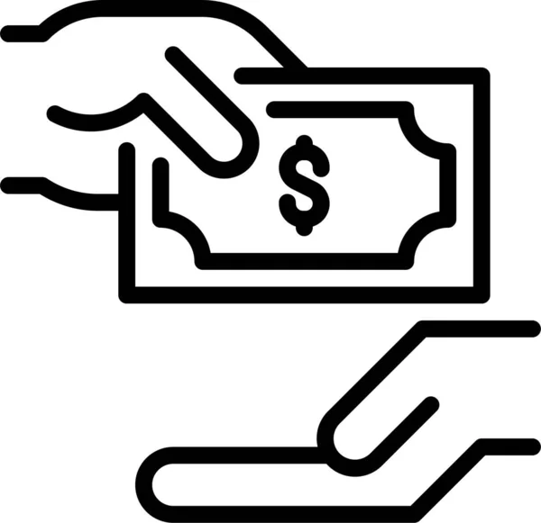 Ícone Mão Finanças Dólar — Vetor de Stock
