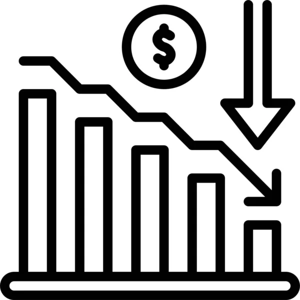 Grafik Kaybı Çubuğu Simgesi Ana Hat Biçiminde — Stok Vektör