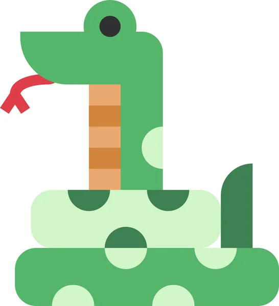 Animal Cobra Serpiente Icono Estilo Plano — Vector de stock