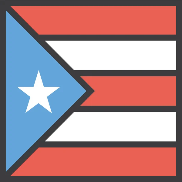 Bandeira País Ícone Porto Estilo Esboço Preenchido —  Vetores de Stock