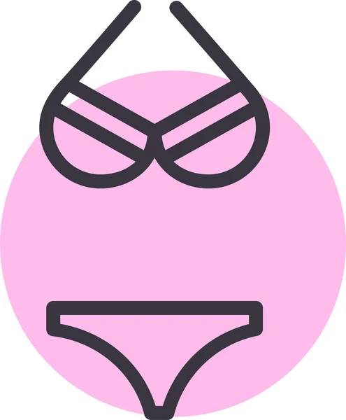 Ikona Odzieży Bikini Plażowego Zarysie — Wektor stockowy