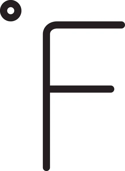 Farenheit Sign Farenheitdegree Icon Outline Style — ストックベクタ
