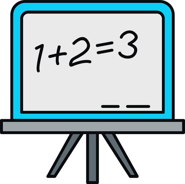 Tafelberechnung Mathematik Icon Stil Ausgefüllter Umrisse — Stockvektor