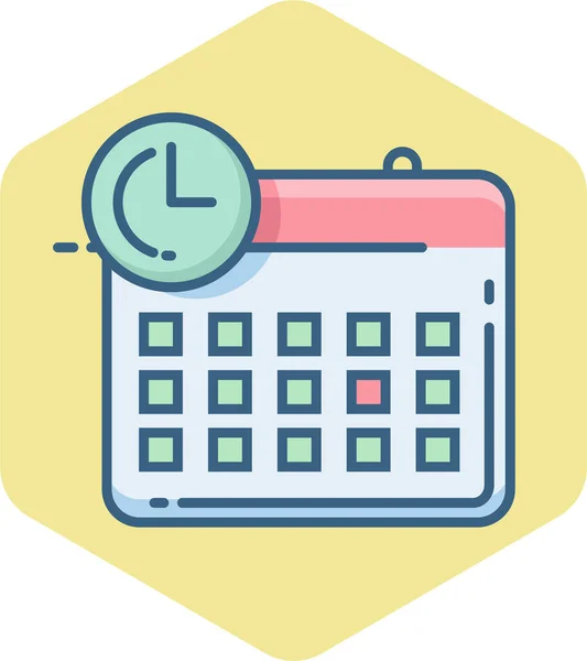 Icono Del Mes Del Día Calendario Estilo Contorno Lleno — Vector de stock