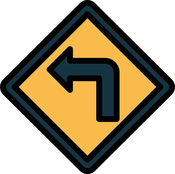 Links Abbiegen Signalsymbol — Stockvektor