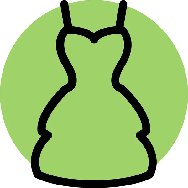 Textilní Oblečení Šaty Ikona Stylu Osnovy — Stockový vektor