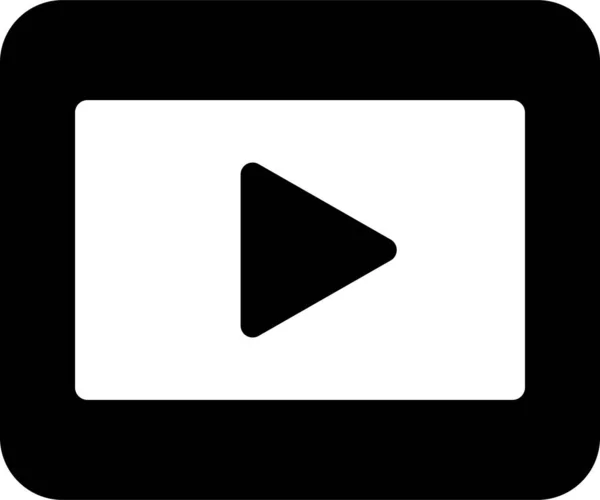 Icono Película Reproductor Vídeo Estilo Sólido — Archivo Imágenes Vectoriales