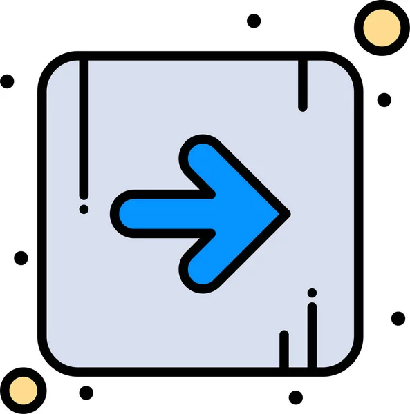 Dirección Flecha Icono Derecho Estilo Contorno Lleno — Archivo Imágenes Vectoriales