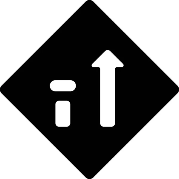 Знак Дорожного Движения Твердом Стиле — стоковый вектор
