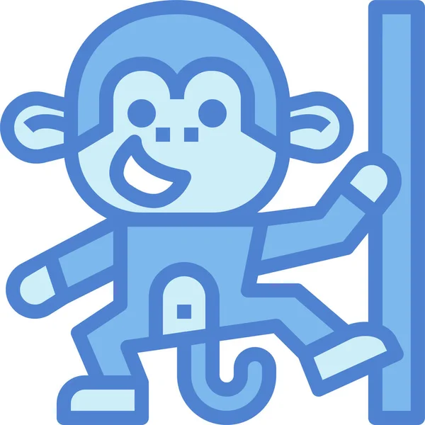 填充型猴哺乳动物图标 轮廓型 — 图库矢量图片