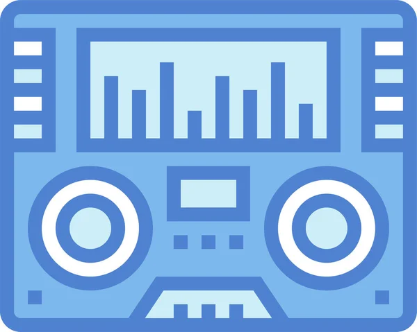 Icono Radio Música Electrónica Estilo Contorno Lleno — Vector de stock