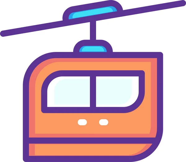 Seilbahn Ikone Ausgefüllten Outline Stil — Stockvektor