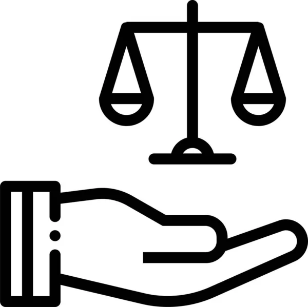 Care Court Justice Icon Outline Style — Stock Vector