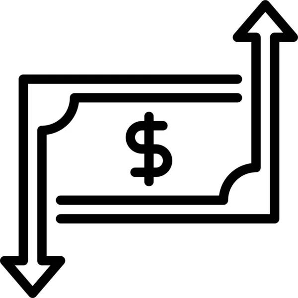 Investissement Argent Monnaie Icône — Image vectorielle