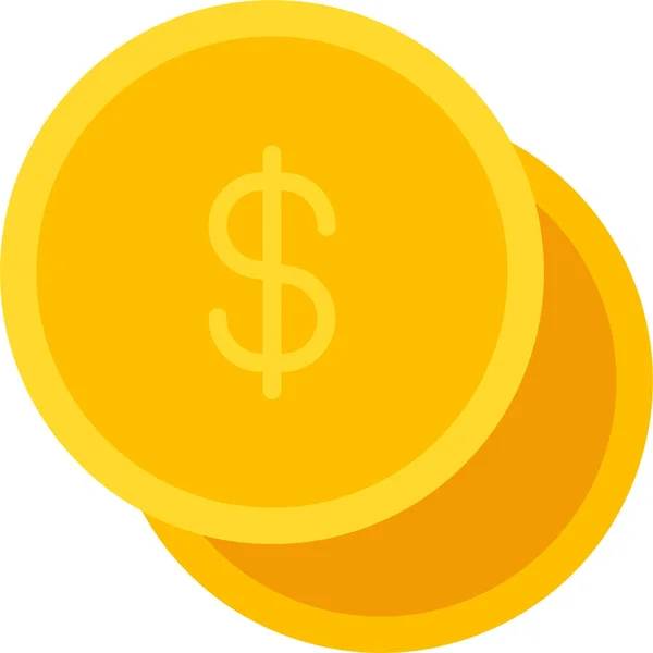 Значок Монети Долара Категорії Управління Бізнесом — стоковий вектор