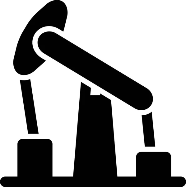 Crane Industry Oil Icon Solid Style — 图库矢量图片