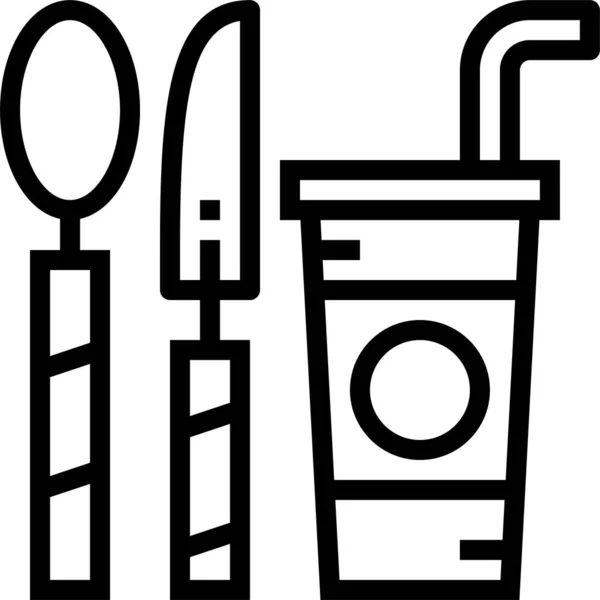 Dinner Drink Food Icon Outline Style — Stock Vector