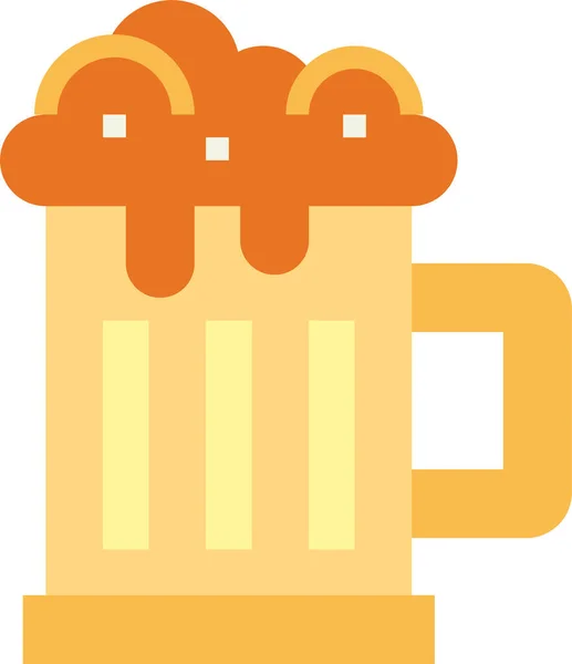 Alcohol Cerveza Bebida Icono Estilo Plano — Vector de stock