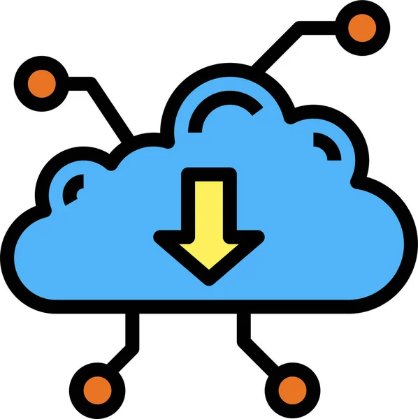 Εικονίδιο Πολυμέσων Κατεύθυνσης Cloud Στυλ Πλήρους Περιγράμματος — Διανυσματικό Αρχείο