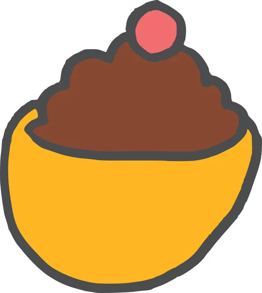 手绘风格的巧克力甜点冰淇淋图标 — 图库矢量图片