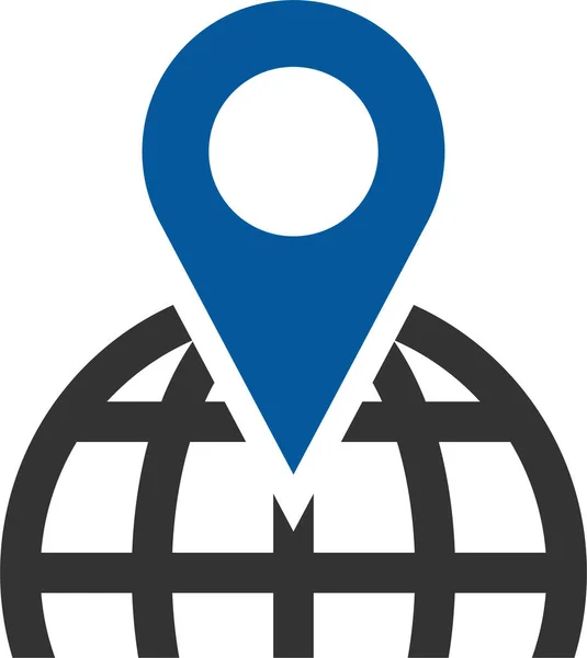 Ícone Global Localização Gps Categoria Marketing Seo — Vetor de Stock