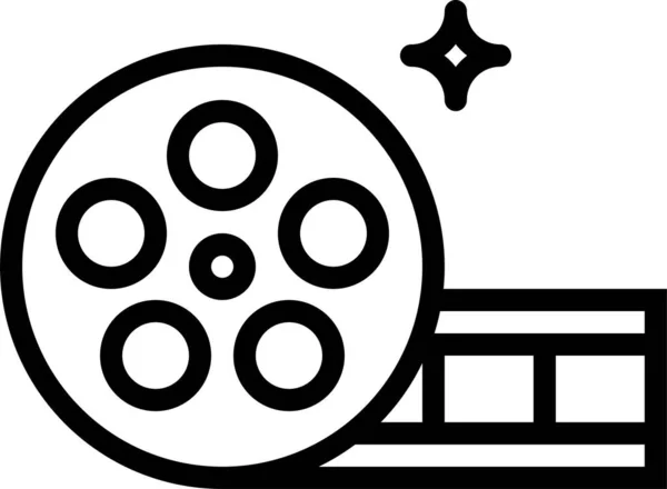 Film Movie Player Icon Outline Style — Stock Vector