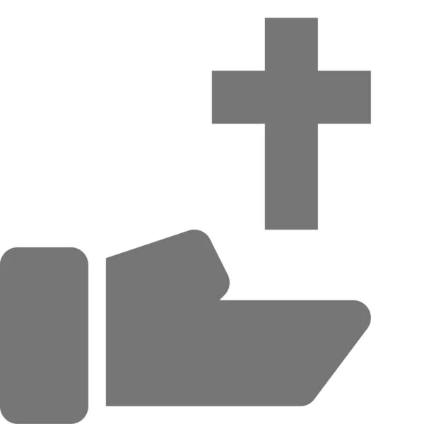 Religión Compartir Icono Cristiandad Estilo Sólido — Vector de stock